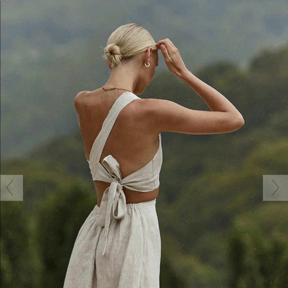 Dissh KEATING NATURAL LINEN KNOT DRESS